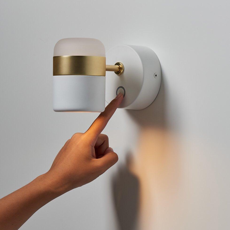 Liorinora aplique de pared negro vidrio regulable