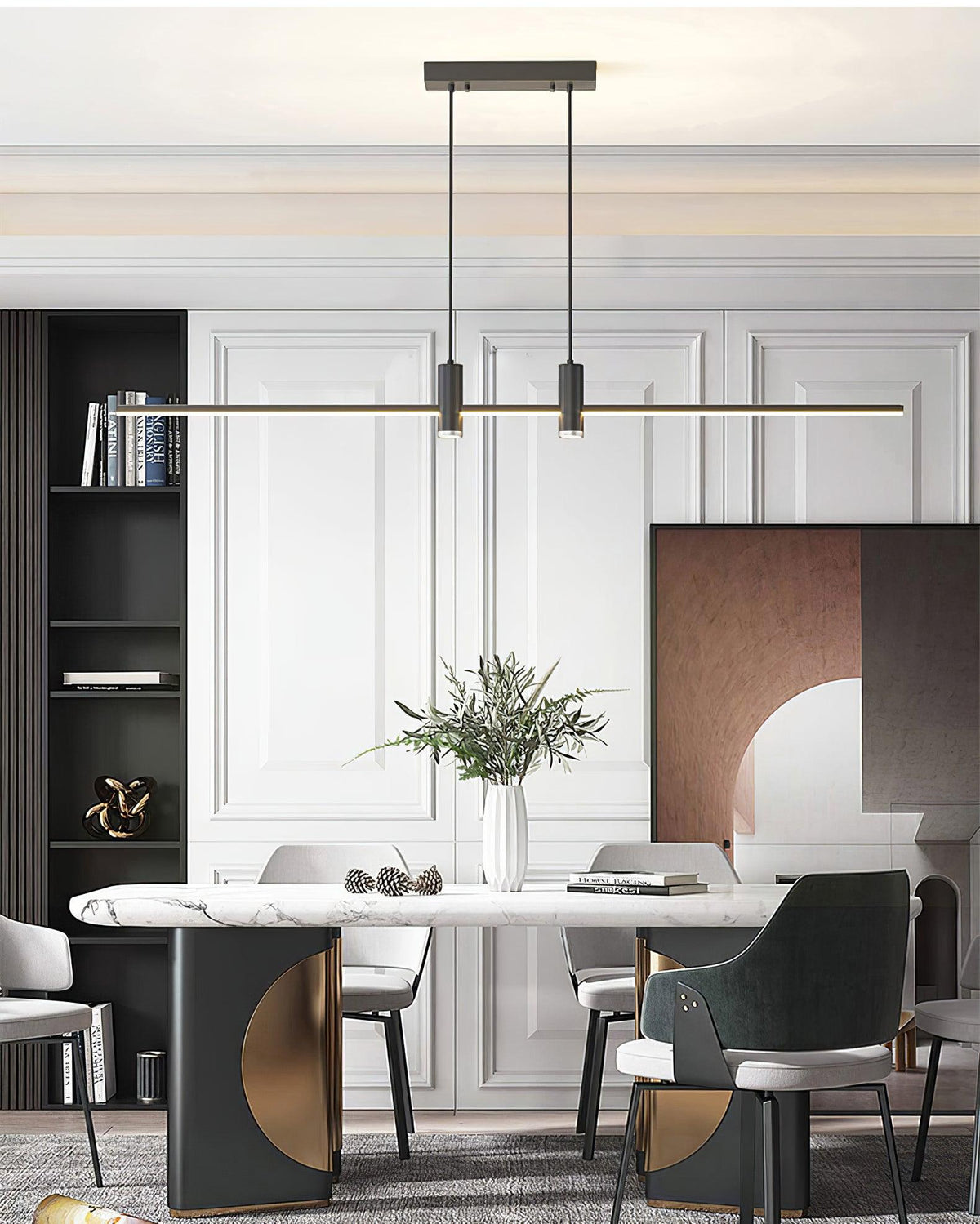 Auroaine lámpara colgante dorada minimalista para comedor