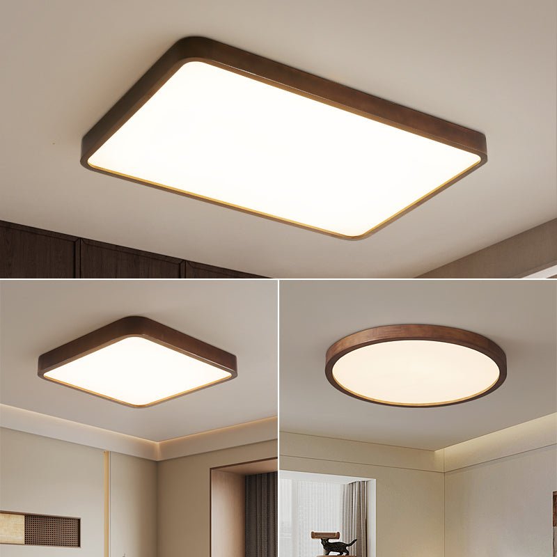 Rinirel lámpara de techo moderna minimalista rectangular de madera