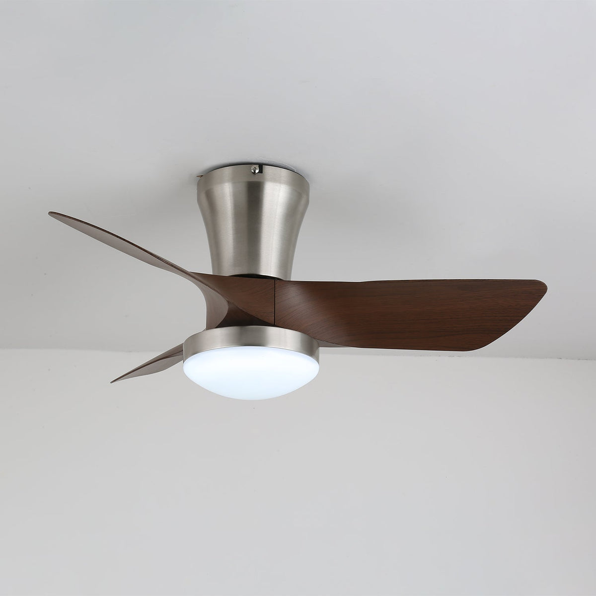 Trivon ventilador de techo con luz moderno de madera de nogal