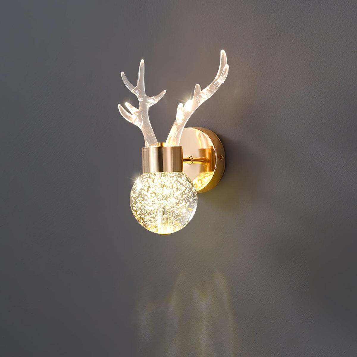 Cexi aplique de pared postmoderno lujo ciervo cristal
