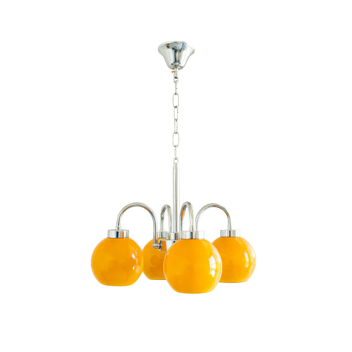 Liororian lámpara de araña con globos de vidrio amarillo