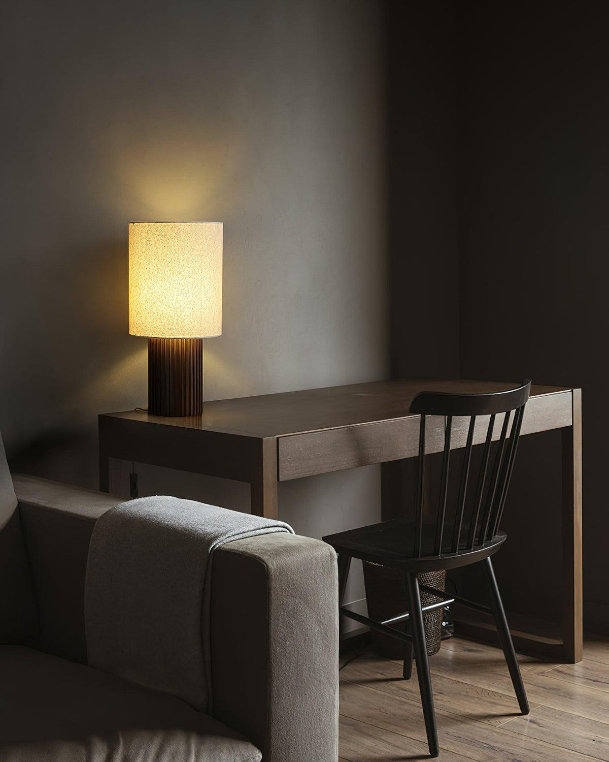 Grove lámpara de mesa vintage de tejido