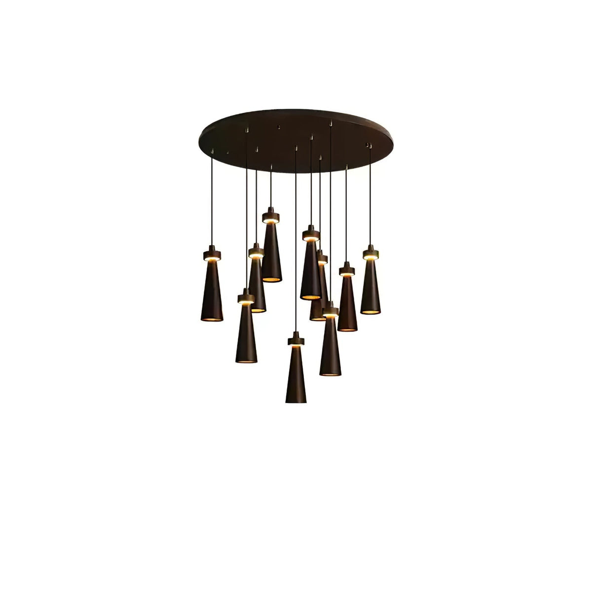Taper Lámpara Colgante Negro Minimalista Madera