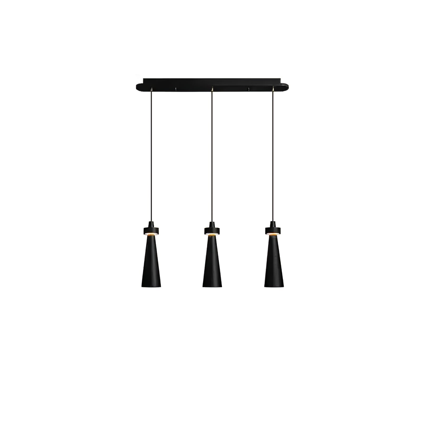 Taper Lámpara Colgante Negro Minimalista Madera