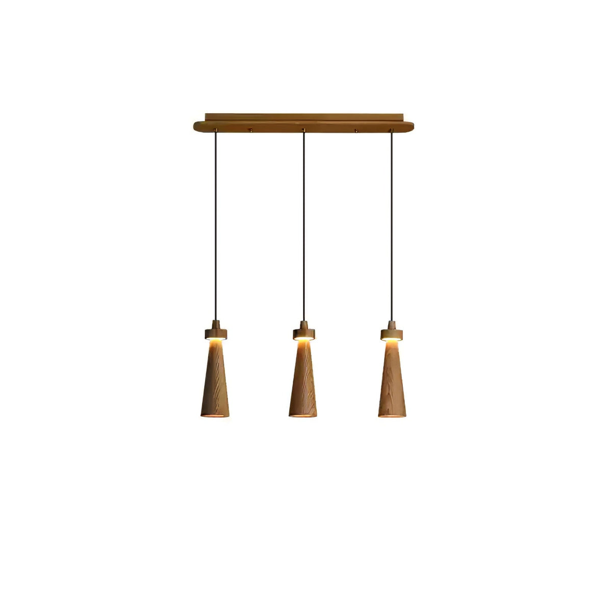 Taper Lámpara Colgante Negro Minimalista Madera