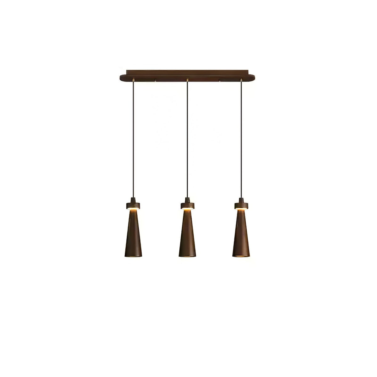 Taper Lámpara Colgante Negro Minimalista Madera