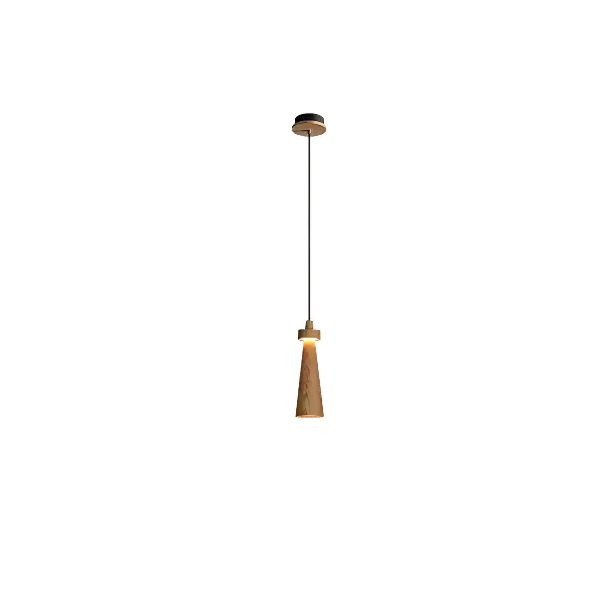 Taper Lámpara Colgante Negro Minimalista Madera