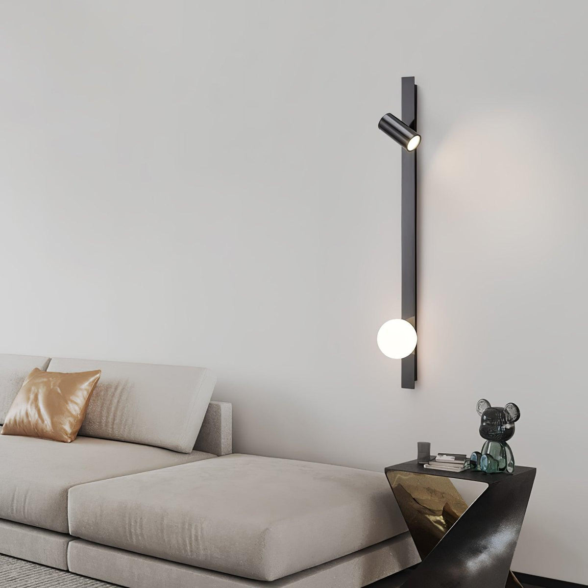Aloz aplique de pared minimalista de vidrio y latón