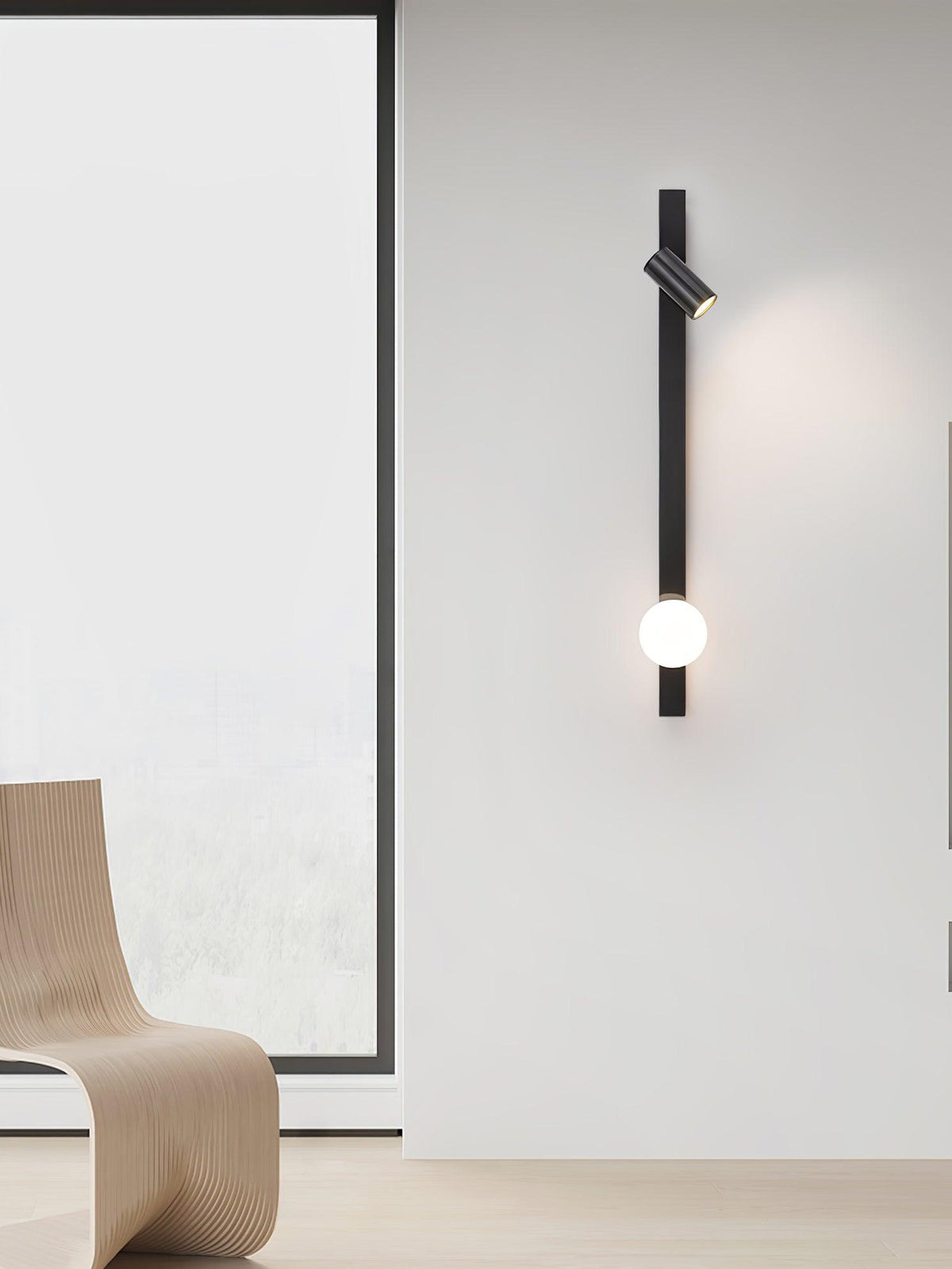 Aloz aplique de pared minimalista de vidrio y latón