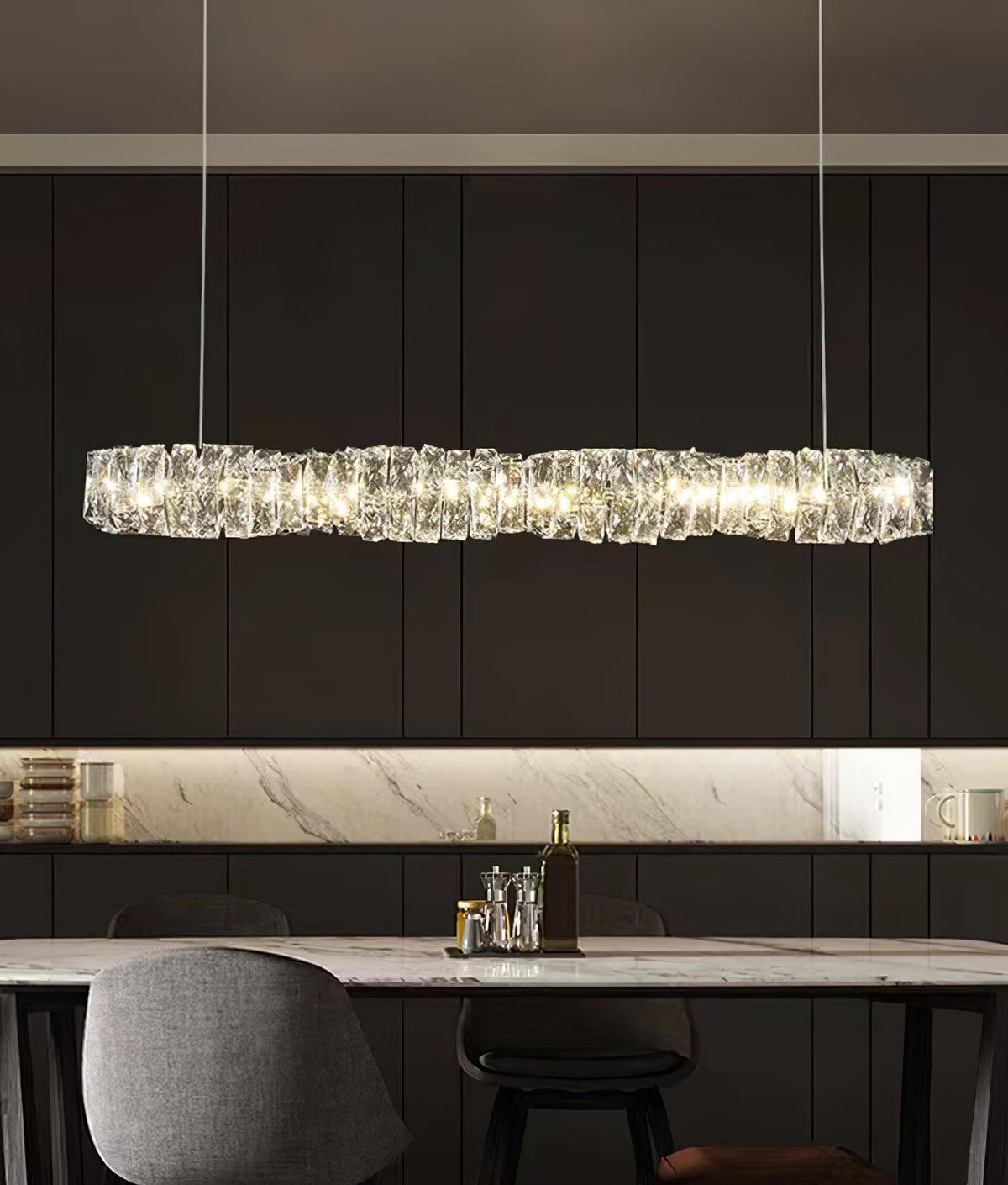 Stream lámpara colgante de cristal larga