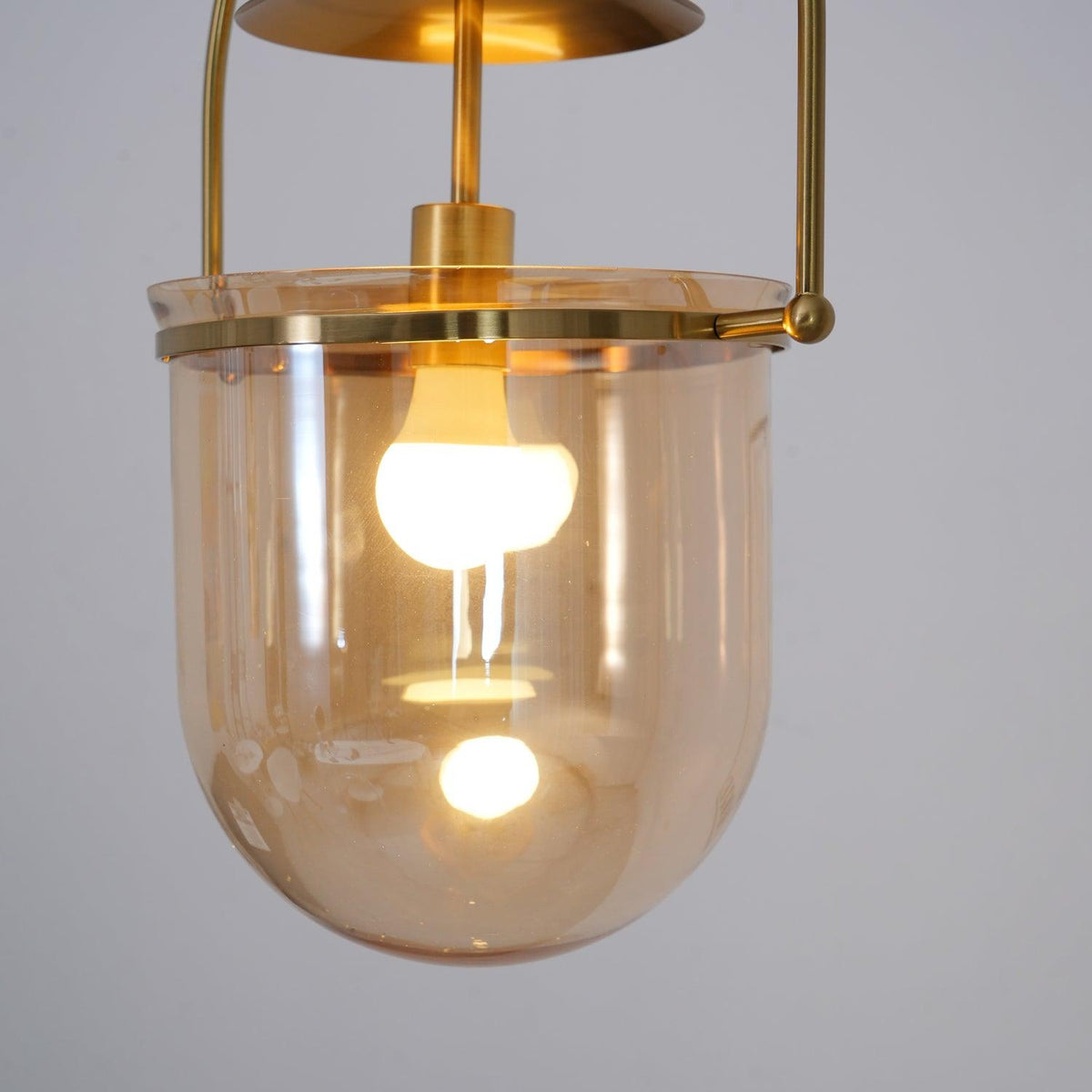 June Unusual Glass Amber Clear Pendant Light