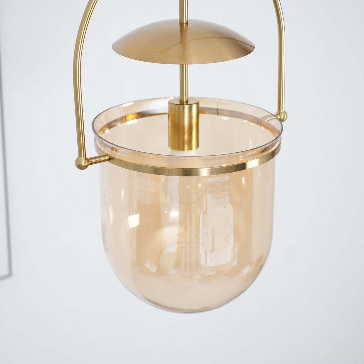 June Unusual Glass Amber Clear Pendant Light