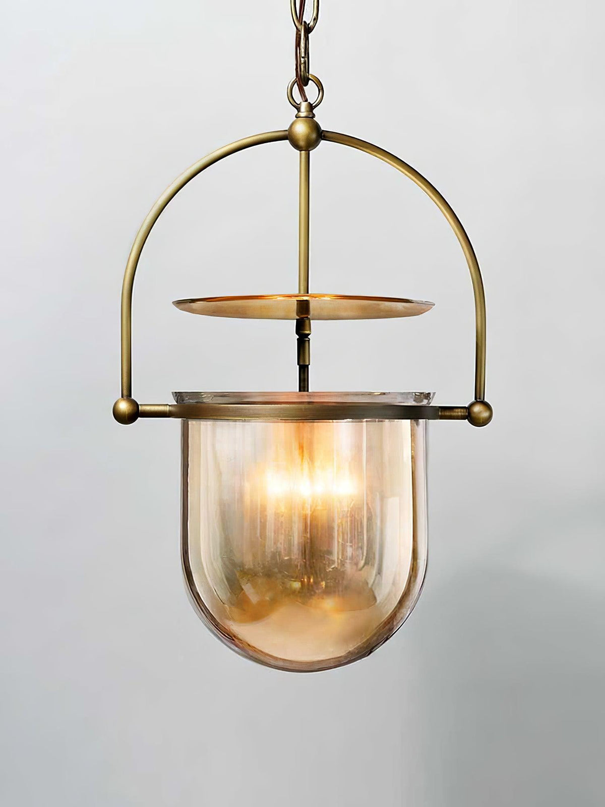 Velanaya lámpara colgante de vidrio con latón estilo vintage para sala de estar