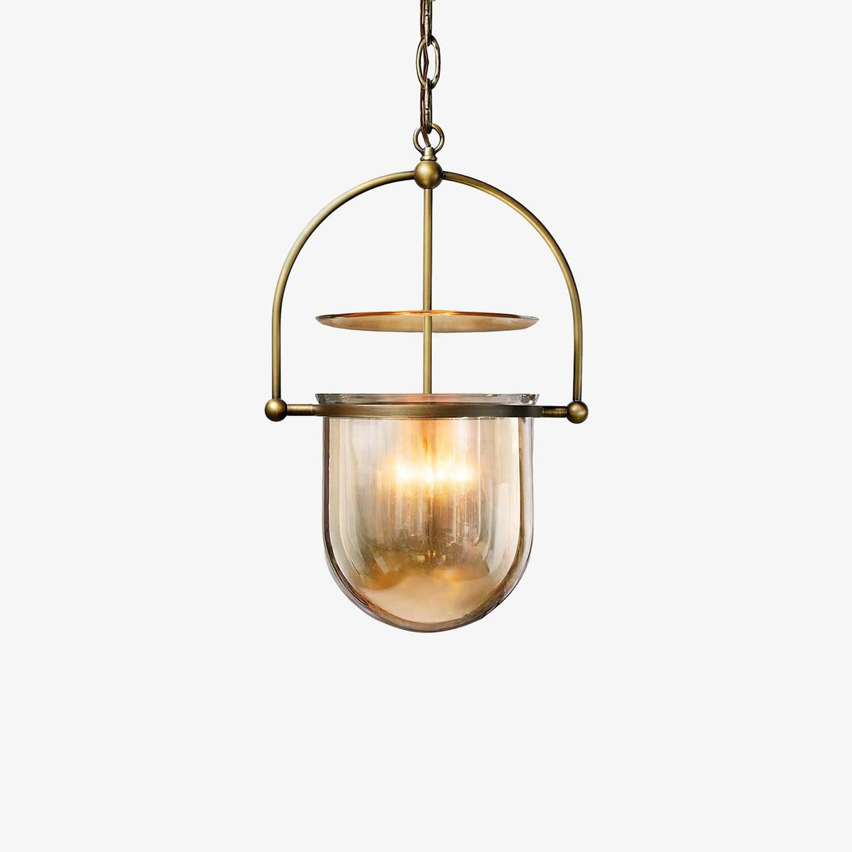 Velanaya lámpara colgante de vidrio con latón estilo vintage para sala de estar