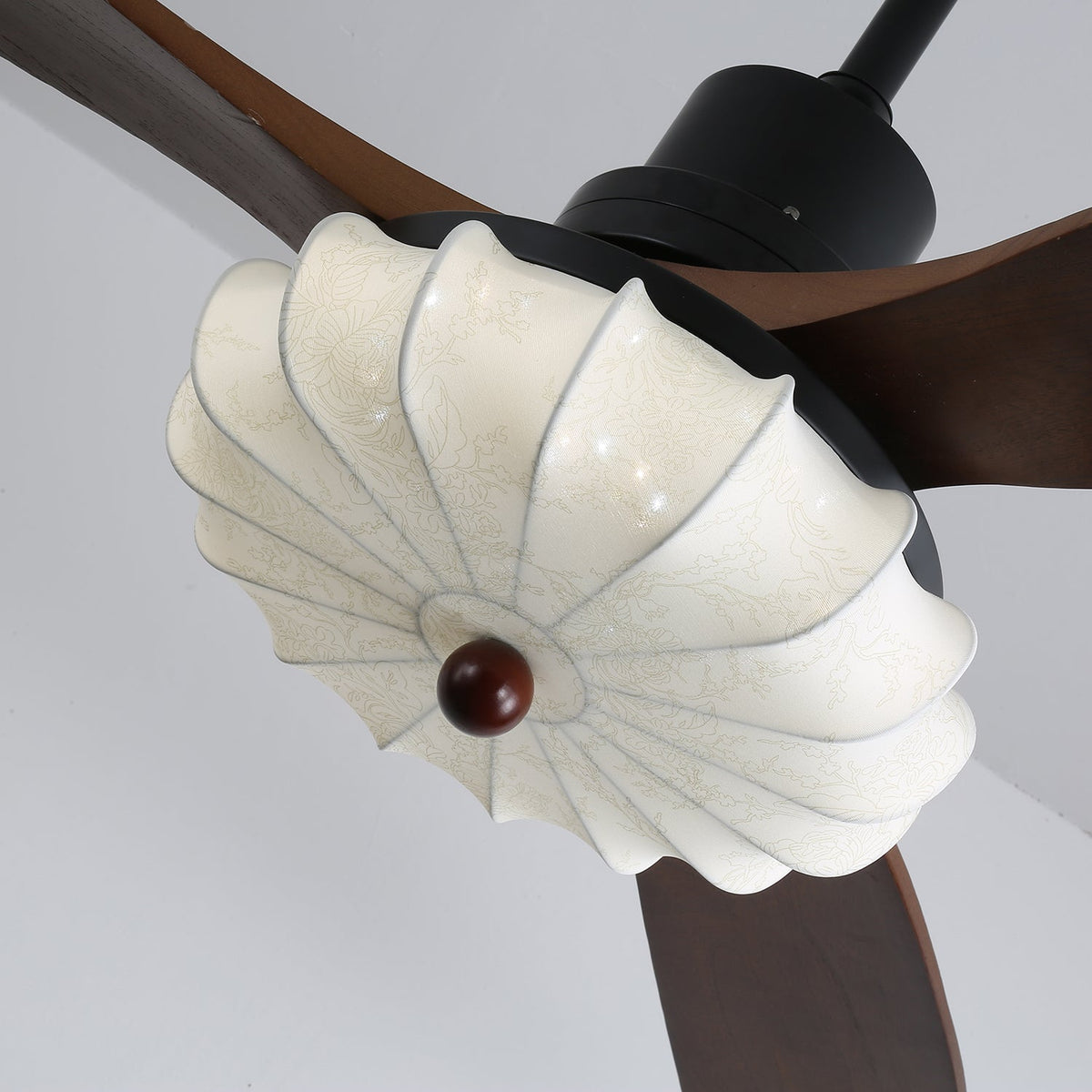Ventra Vintage vidrio madera ventilador de techo con luz