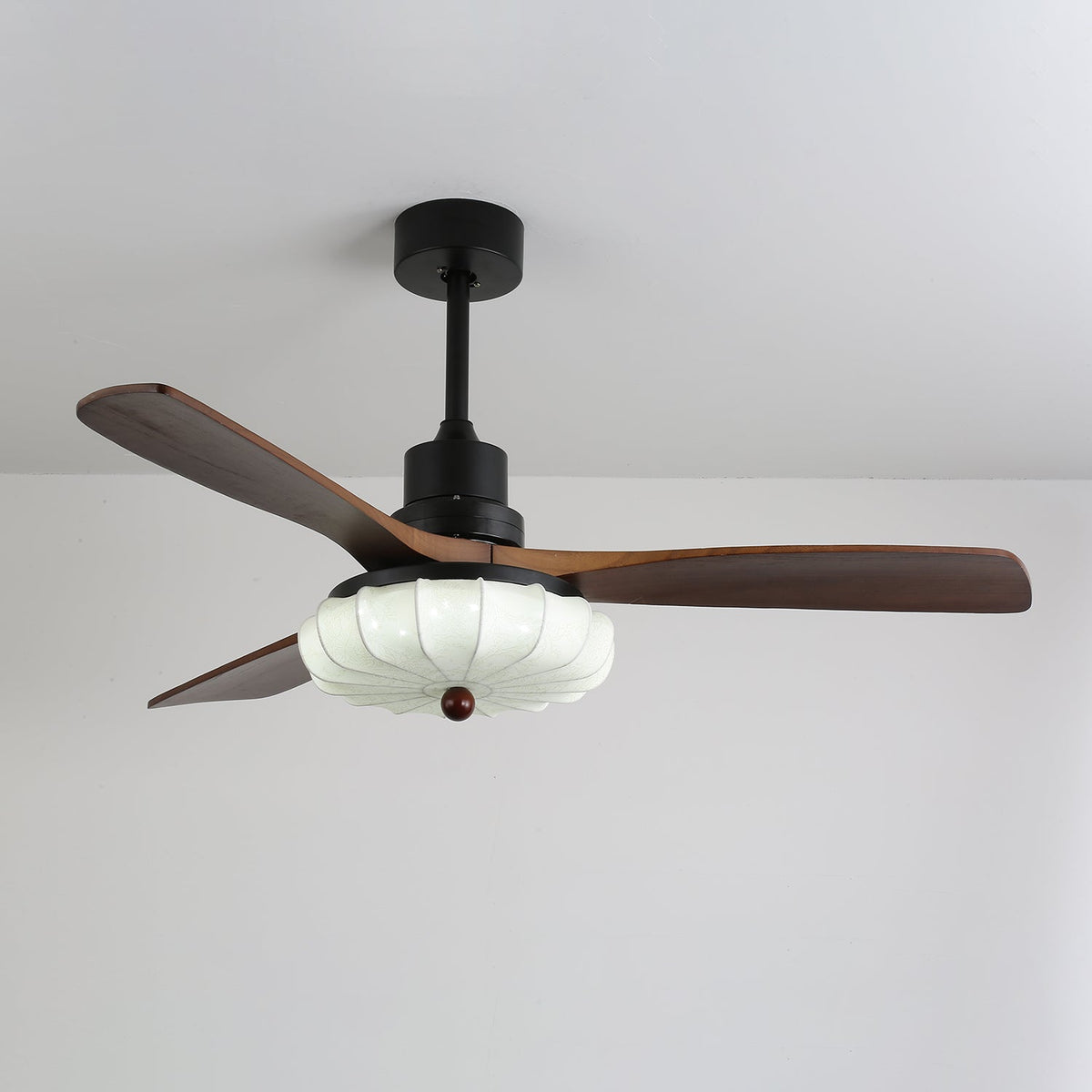 Ventra Vintage vidrio madera ventilador de techo con luz