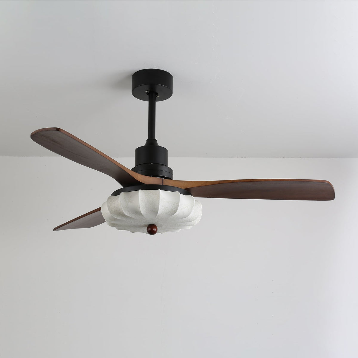 Ventra Vintage vidrio madera ventilador de techo con luz