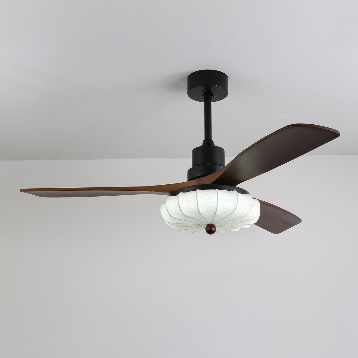 Ventra Vintage vidrio madera ventilador de techo con luz