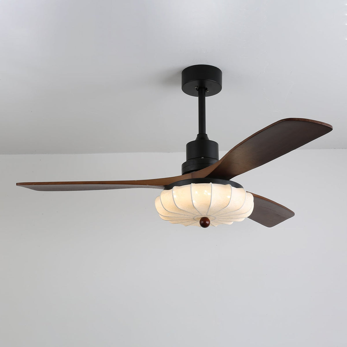 Ventra Vintage vidrio madera ventilador de techo con luz