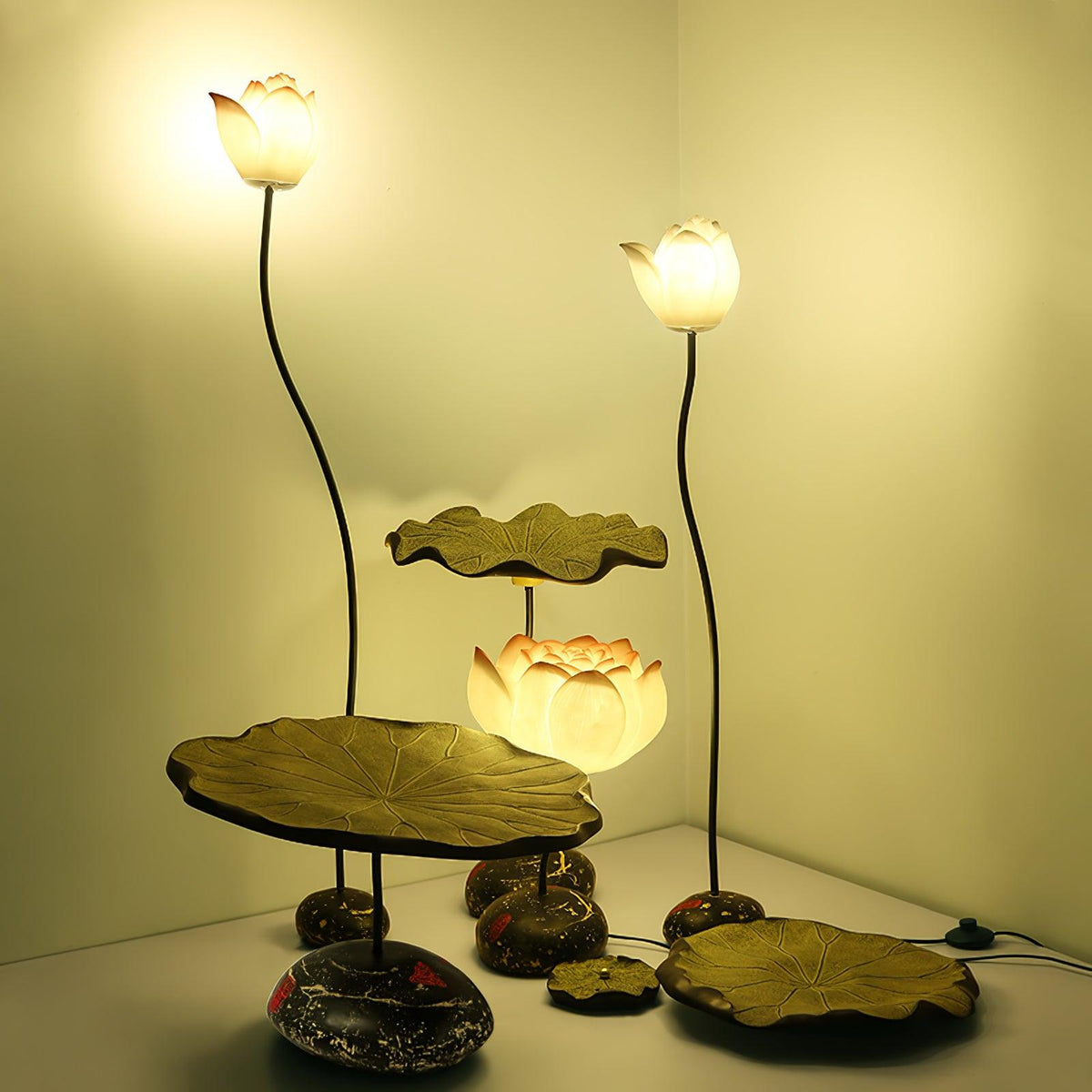 Arixen lámpara de pie elegante de lotus