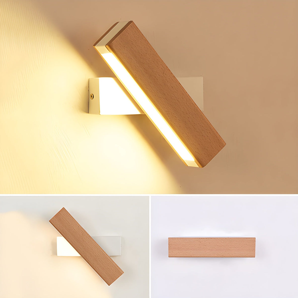 Nave aplique de pared de madera y acrílico