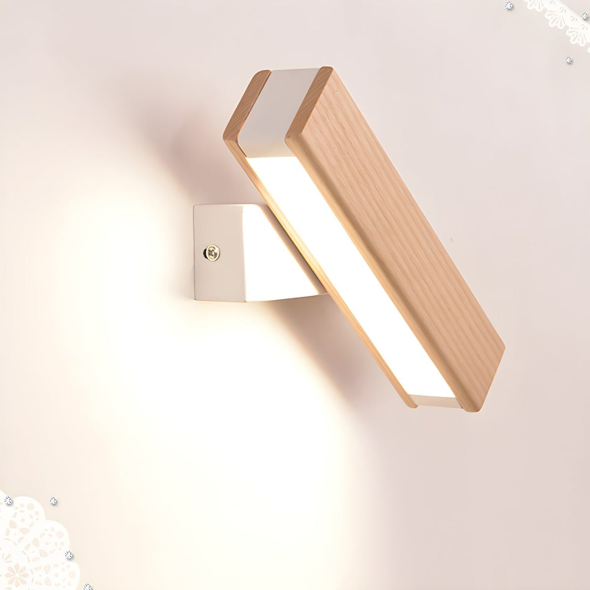 Nave aplique de pared de madera y acrílico