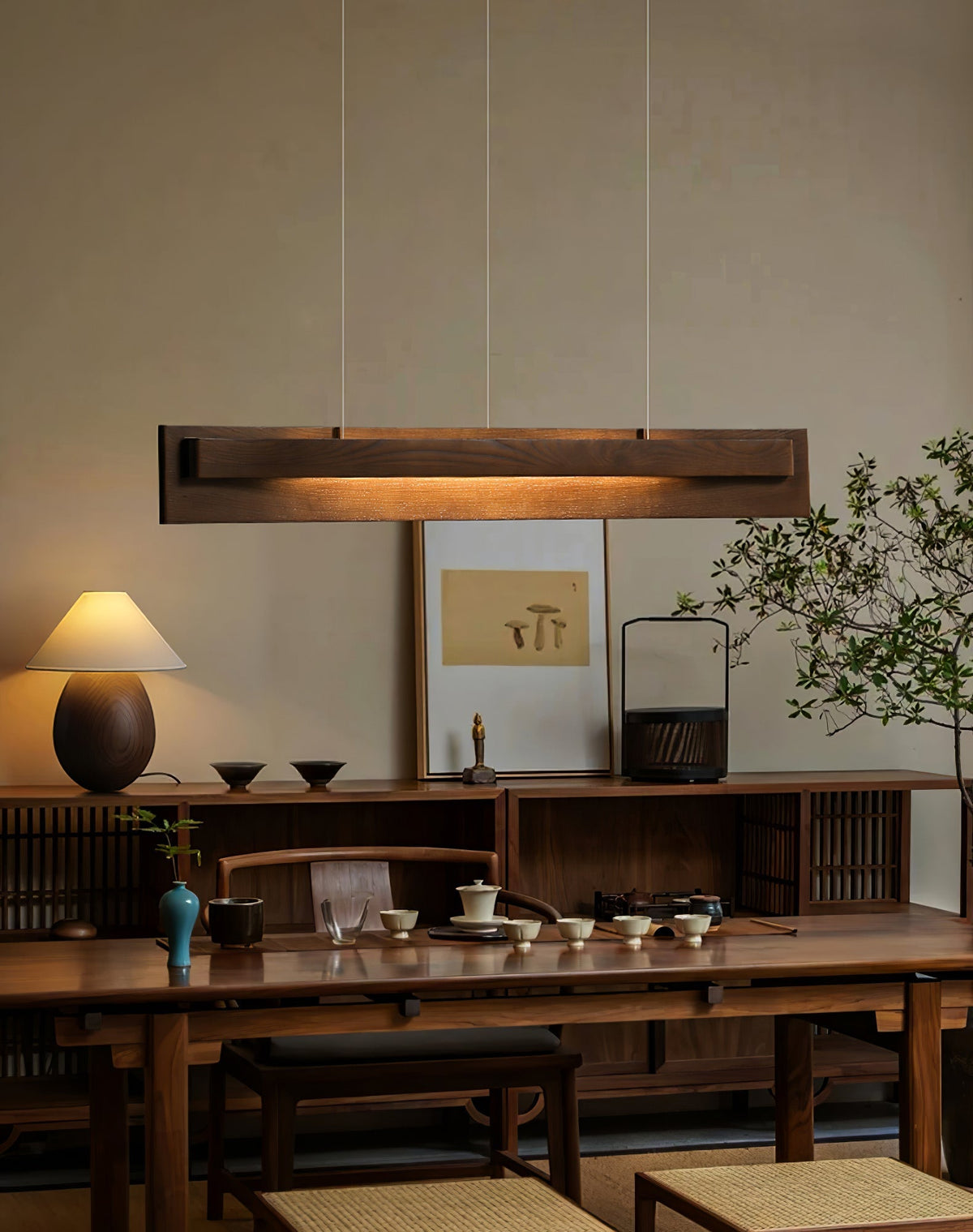 Zaraeyra lámpara colgante minimalista de madera