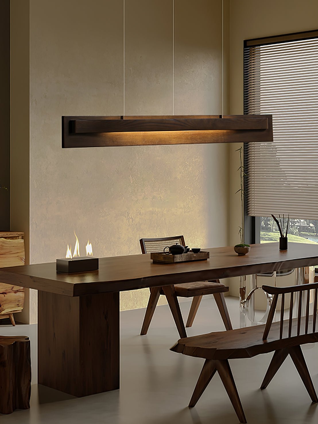 Zaraeyra lámpara colgante minimalista de madera
