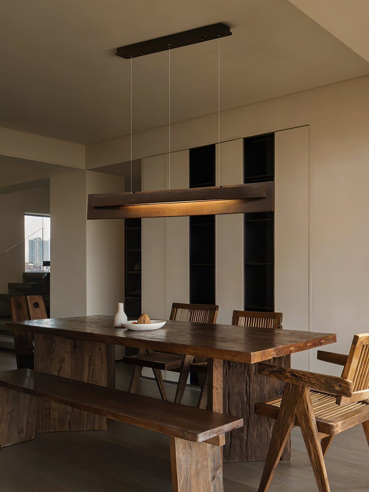 Zaraeyra lámpara colgante minimalista de madera