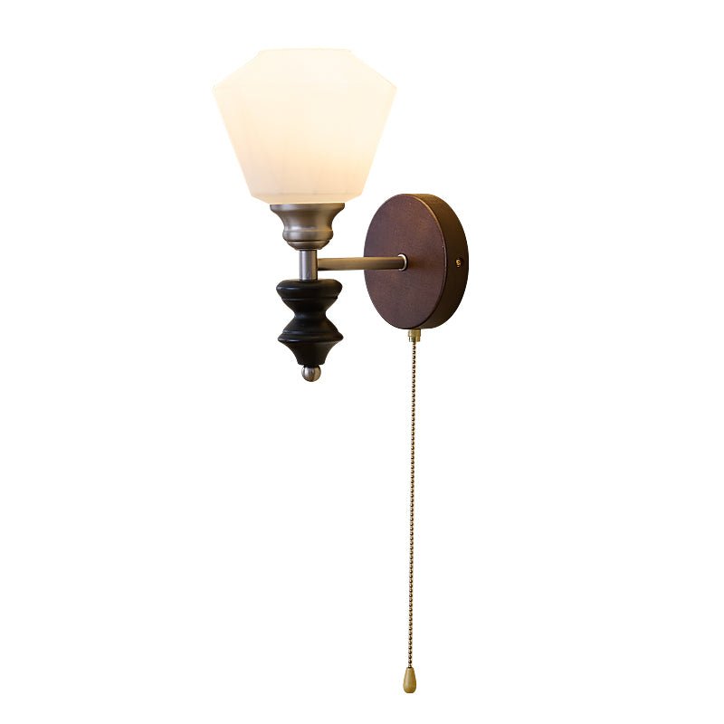 Lucille aplique de pared elegancia de estilo clásico Art vidrio madera