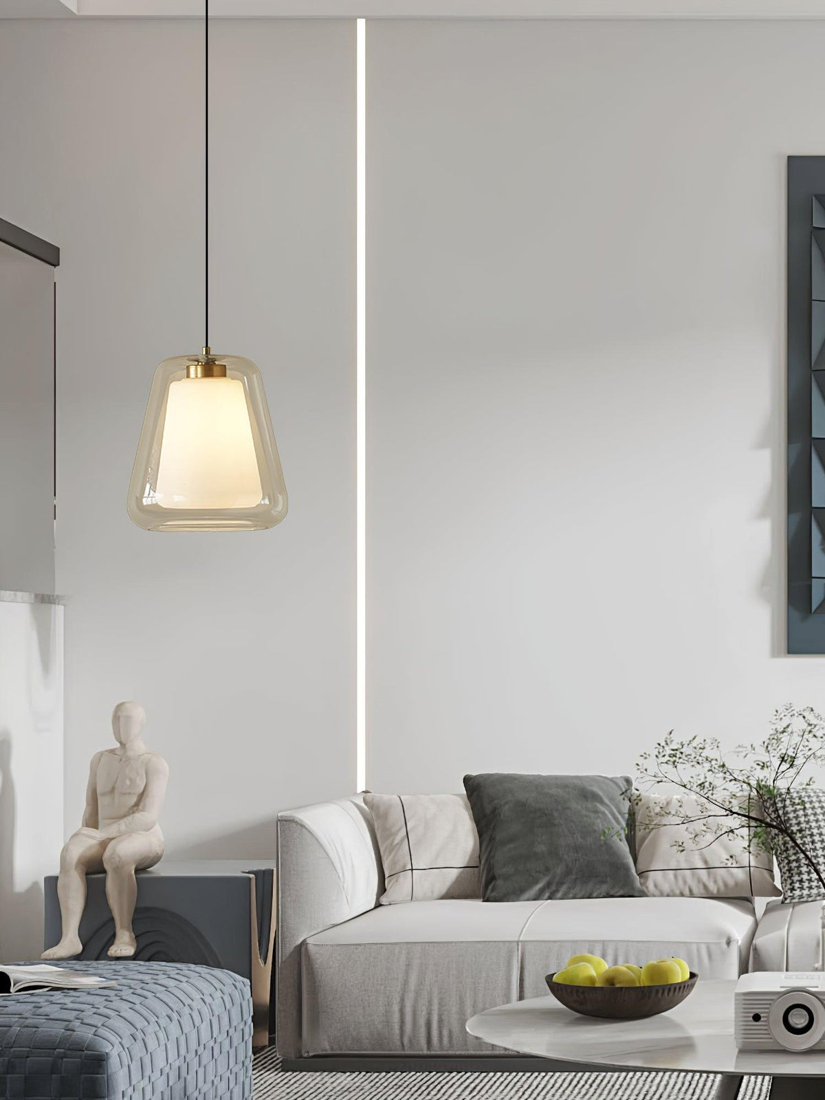 Ate lámpara colgante contemporánea dorada