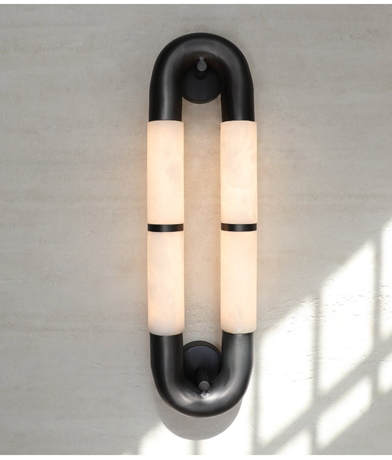 Gloxa Arc Twin aplique de pared alabastro