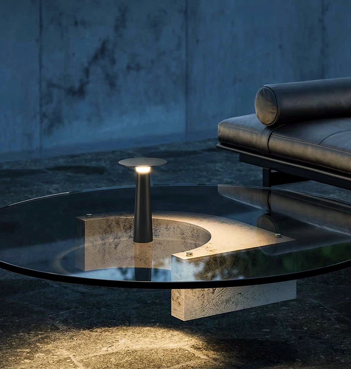 Gwil Disk luminaria exterior para mesa