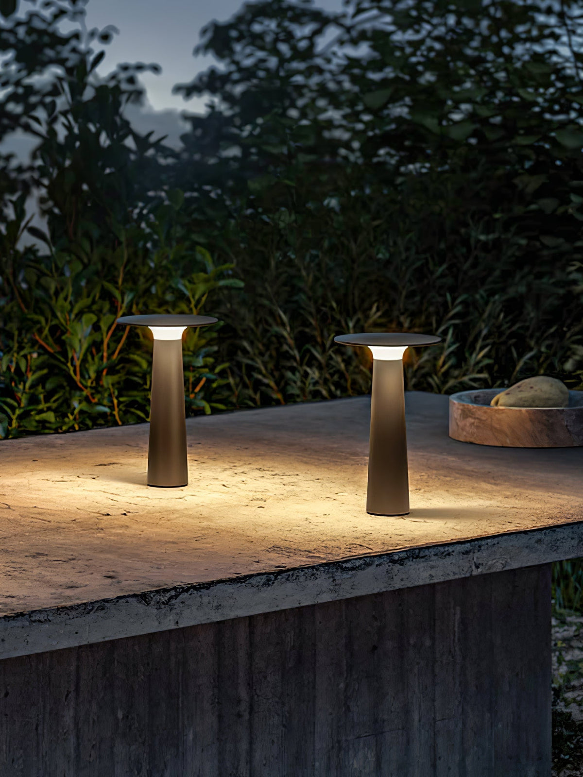 Gwil Disk luminaria exterior para mesa