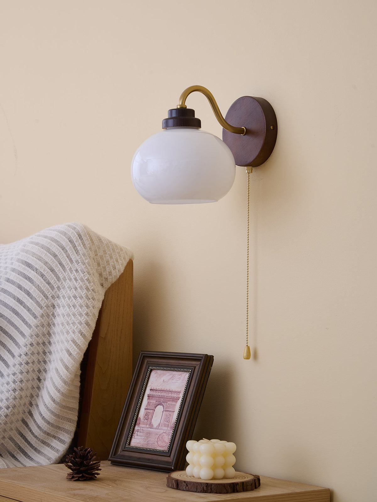 Bobble Aplique de pared Vidrio Madera Premium Nórdico Arte