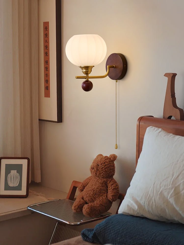 Bobble Aplique de pared Vidrio Madera Premium Nórdico Arte