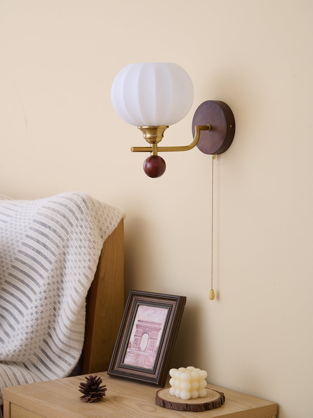 Bobble Aplique de pared Vidrio Madera Premium Nórdico Arte