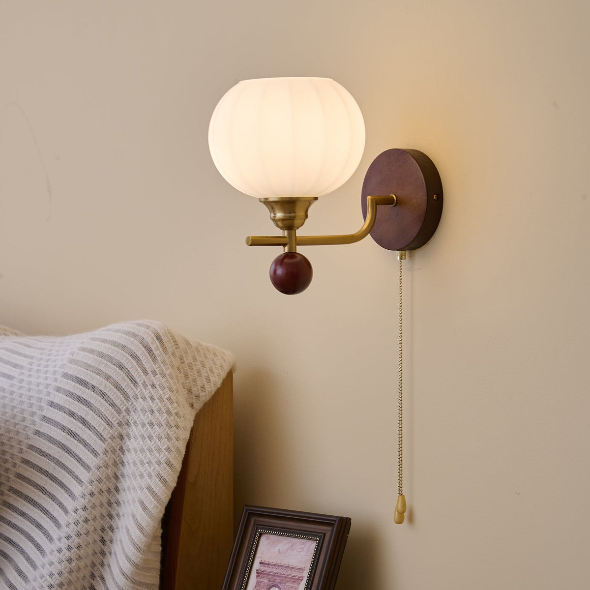 Bobble Aplique de pared Vidrio Madera Premium Nórdico Arte