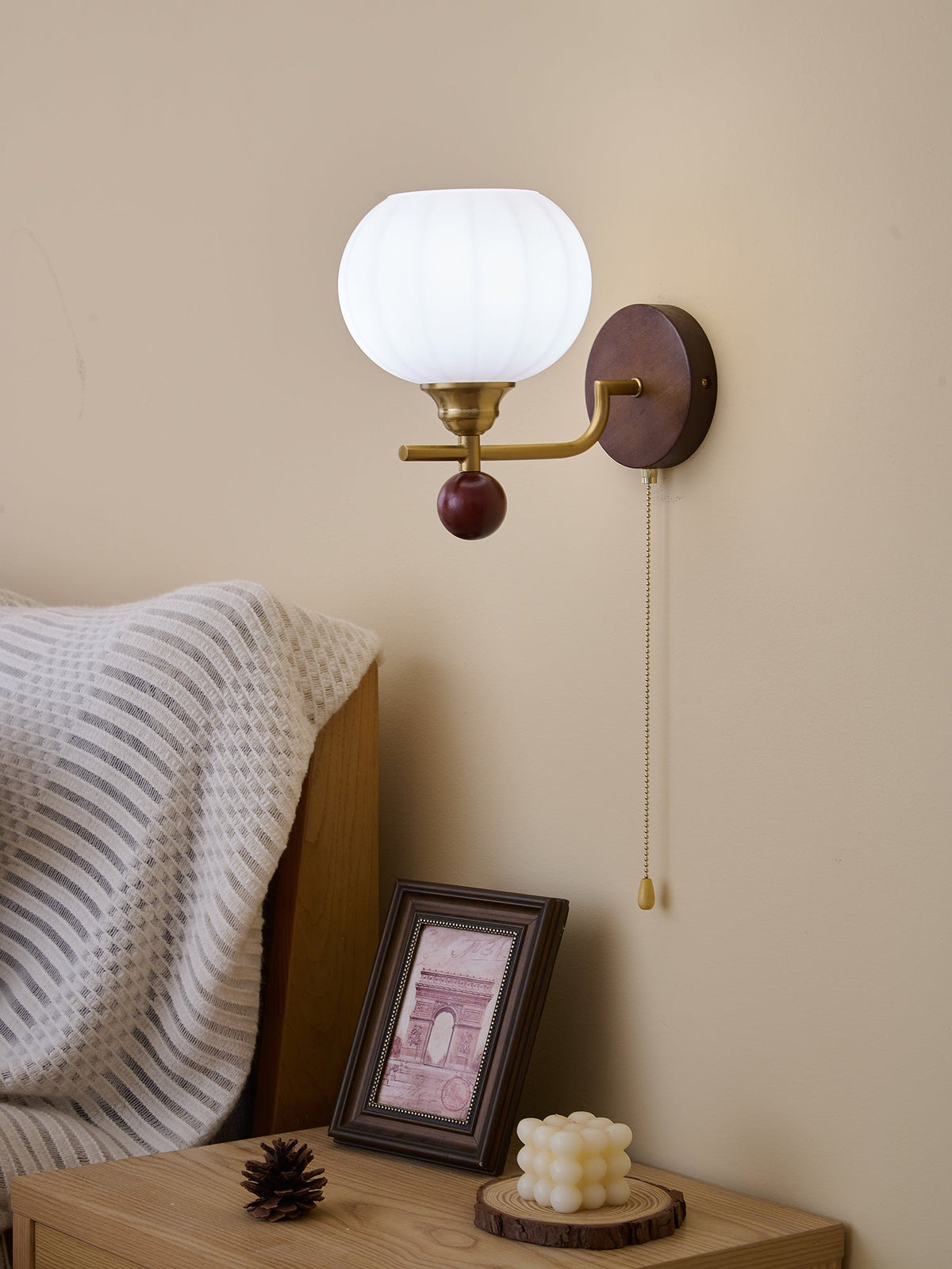 Bobble Aplique de pared Vidrio Madera Premium Nórdico Arte