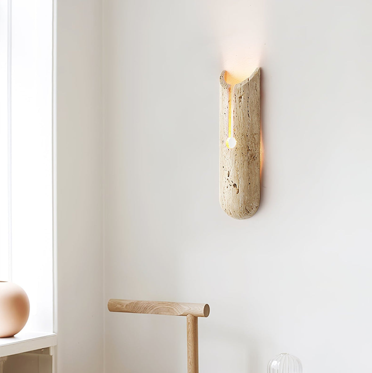 Norerette aplique de pared rústico en travertino