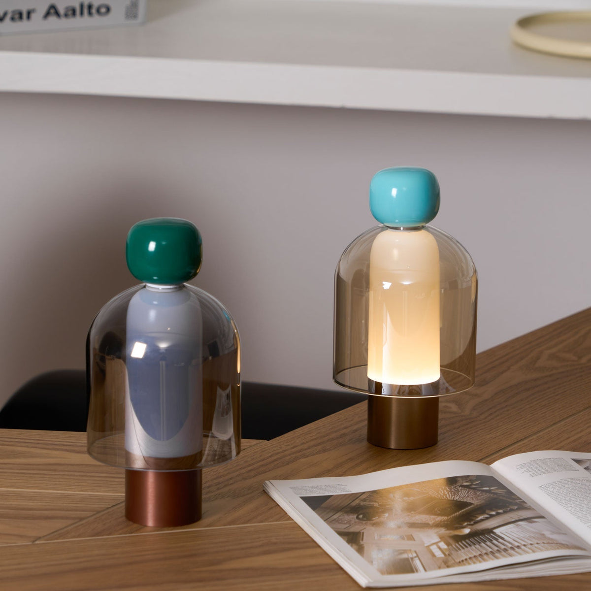 Nara lámpara de mesa artística de vidrio