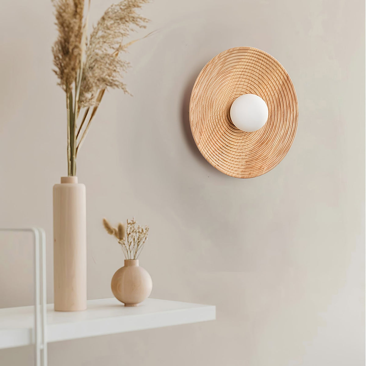 Aldenise aplique de pared de madera estilo nórdico con contorno artístico