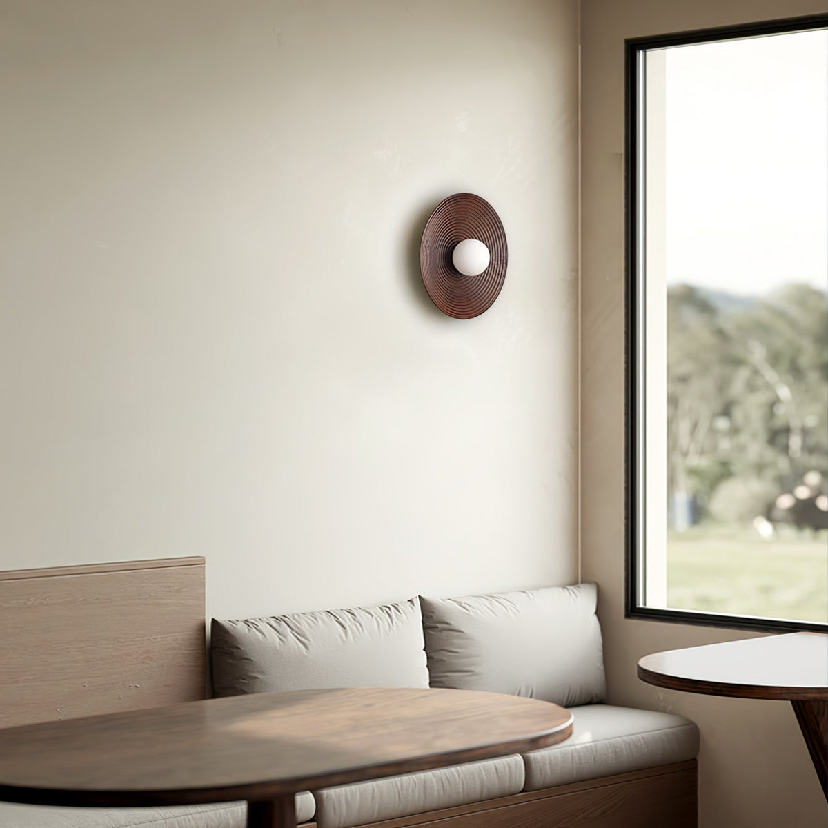Aldenise aplique de pared de madera estilo nórdico con contorno artístico