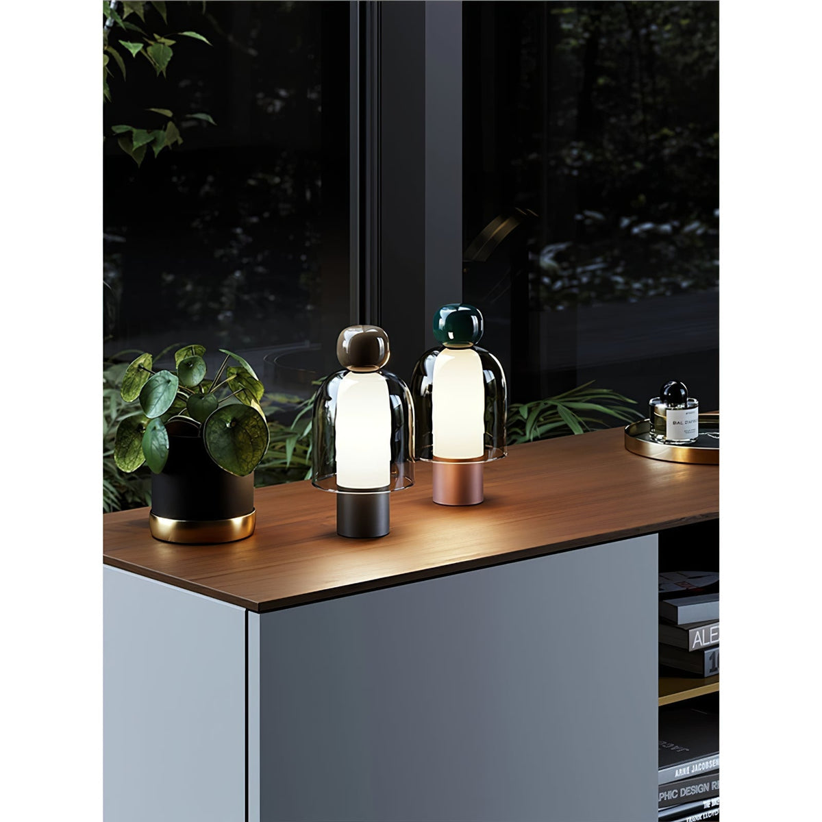 Nara lámpara de mesa artística de vidrio