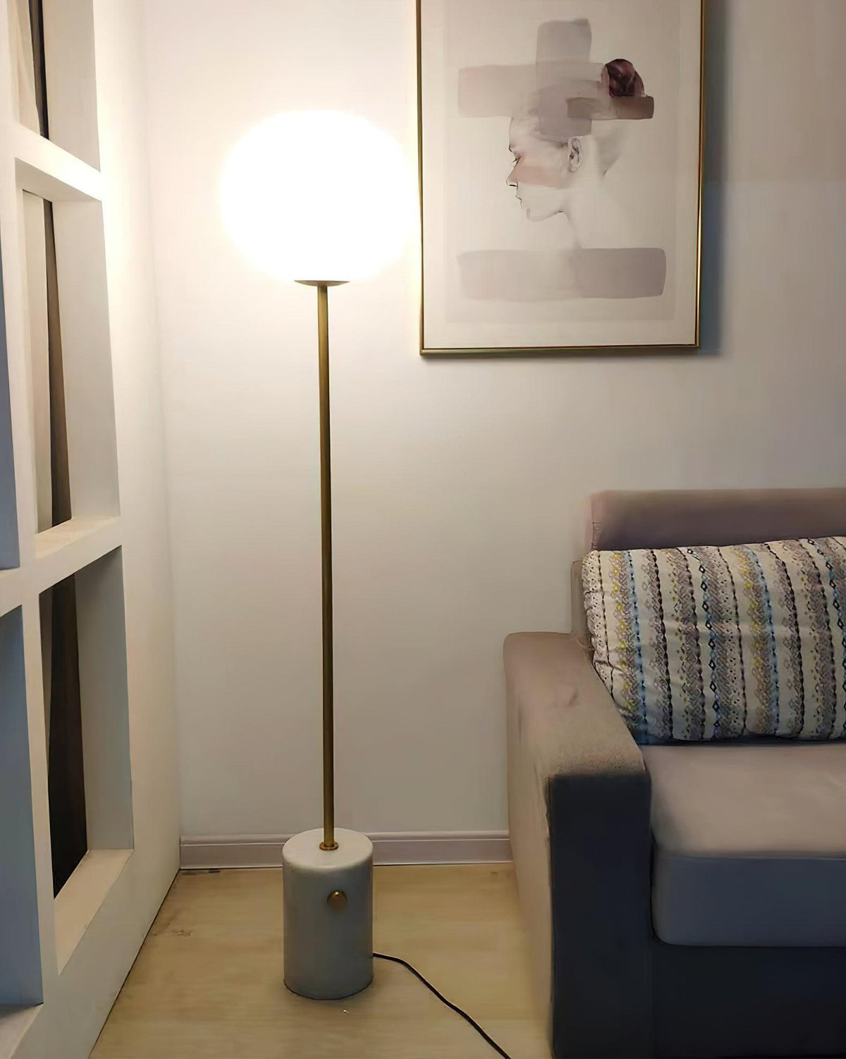Iloryra Column-Base de travertino lámpara de pie
