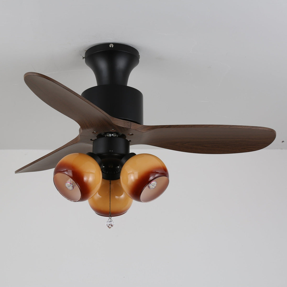 Gwen ventilador de techo con luz Vintage de vidrio