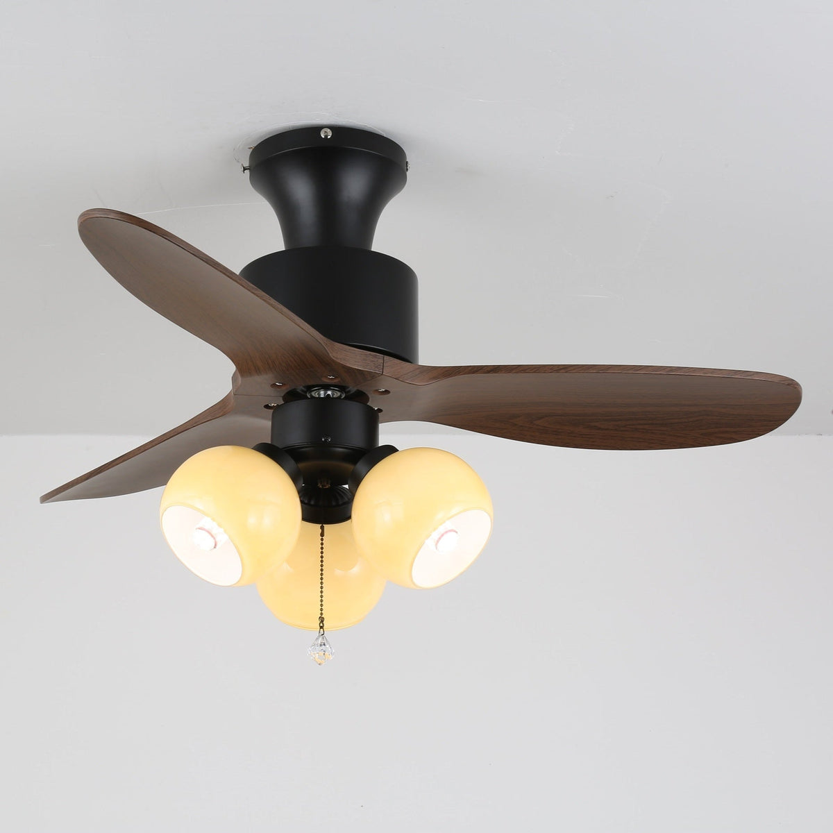 Gwen ventilador de techo con luz Vintage de vidrio