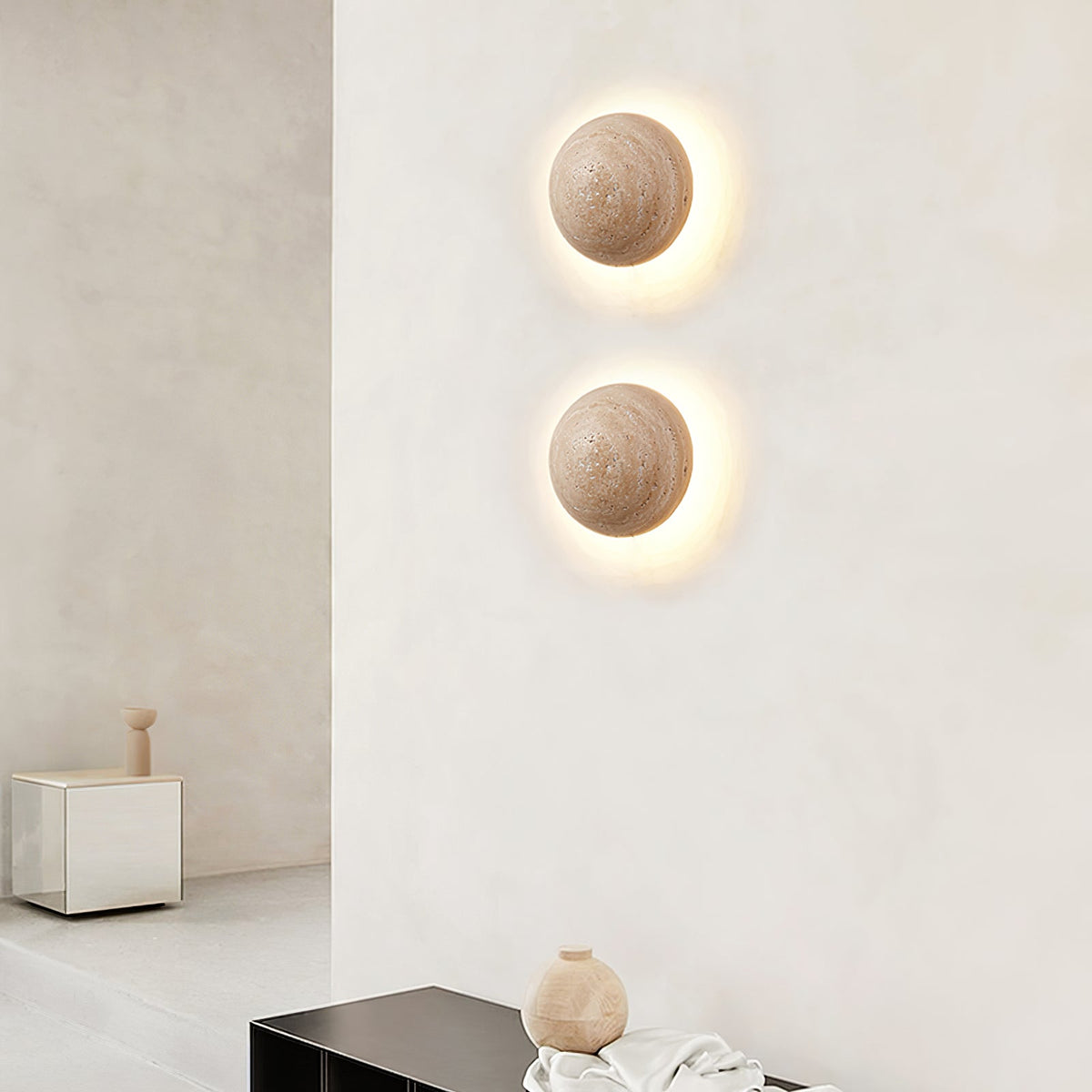 Vexael aplique de pared minimalista de travertino