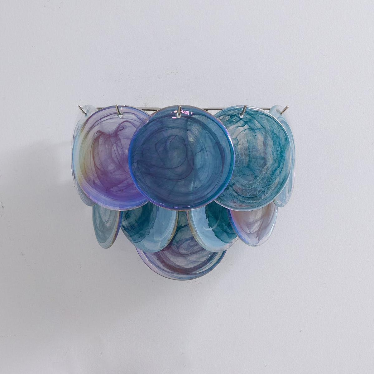 Velenina aplique de pared con discos de vidrio Murano artísticos